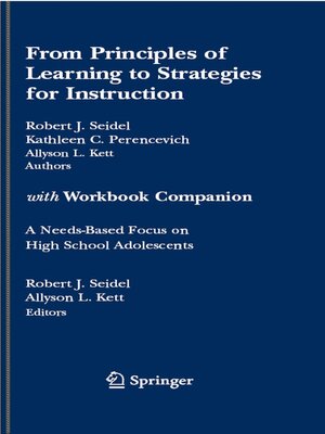 cover image of From Principles of Learning to Strategies for Instruction-with Workbook Companion